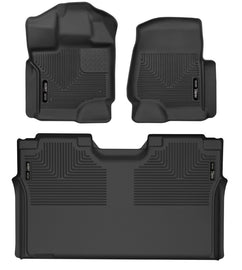 Husky Liners 15-23 Ford F-150 SuperCrew Cab X-Act Contour Front & 2nd Row Seat Floor Liners - Black - GTR Auto