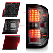 Load image into Gallery viewer, ANZO 15-19 Chevy Silverado 2500HD/3500HD (Factory Halogen Only) LED Tail Lights Smoke w/Clear Lens