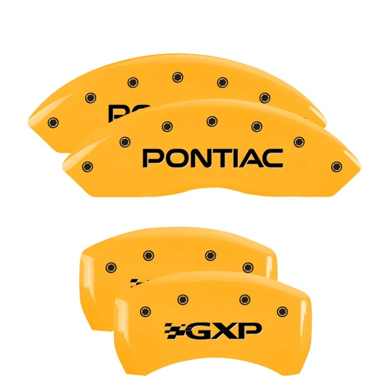 MGP 4 Caliper Covers Engraved Front & Rear MGP Yellow Finish Black Char 1997 Pontiac Firebird