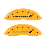 MGP 4 Caliper Covers Engraved Front & Rear With stripes/Challenger Yellow finish black ch