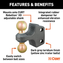 Load image into Gallery viewer, Curt Replacement Rebellion XD Adjustable Dual Ball 2in &amp; 2-5/16in