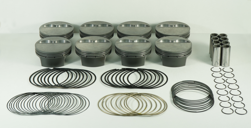 Mahle MS Piston Set SBC 435ci 4.165in Bore 4.000in Stroke 6.0in Rod .927 Pin -5cc 12.4 CR Set of 8