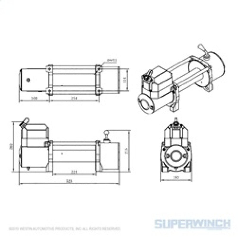 Superwinch 8500 LBS 12V DC 5/16in x 95ft Steel Rope LP8500 Winch