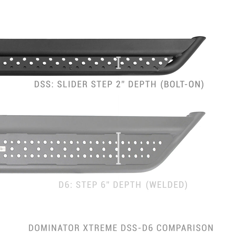Go Rhino Dominator Extreme DSS Sliders - Tex Blk - 73in - GTR Auto