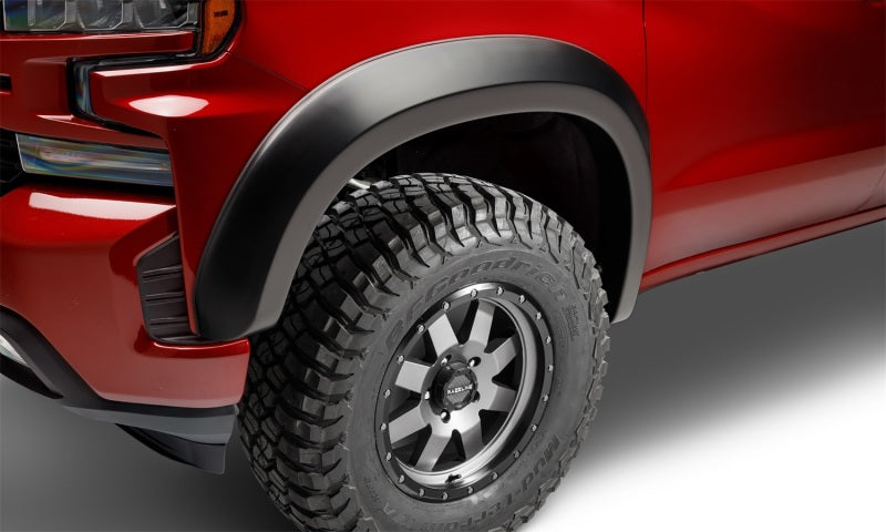 Bushwacker 19-21 Chevrolet Silverado 1500 Extend-A-Fender Style Flares 2pc front 78.8in Bed-Black