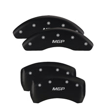 Load image into Gallery viewer, MGP 4 Caliper Covers Engraved Front &amp; Rear MGP Black finish silver ch