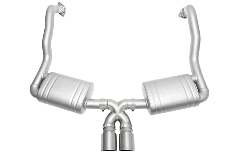 SOUL 15-16 Porsche 981 GT4 / Spyder Performance Exhaust - Straight Cut Brushed Finish Tips