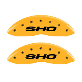 MGP 4 Caliper Covers Engraved Front & Rear SHO Yellow finish black ch
