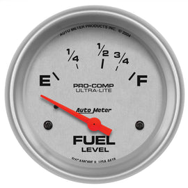 AutoMeter Gauge Fuel Level 2-5/8in. 16 Ohm(e) to 158 Ohm(f) Elec Ultra-Lite