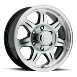 Raceline 870 Element 13x5in / 5x114.3 BP / 0mm Offset / 3.19mm Bore - Black & Machined Wheel