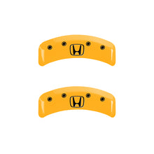 Load image into Gallery viewer, MGP 4 Caliper Covers Engraved Front Honda Engraved Rear H Logo Yellow finish black ch