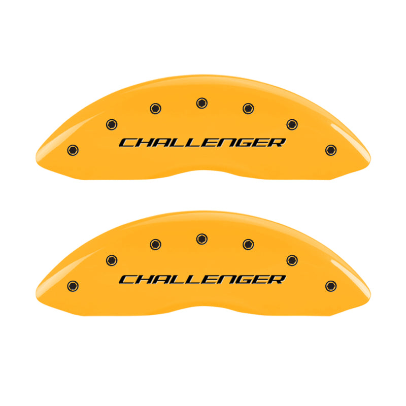 MGP 4 Caliper Covers Engraved F & R Block/Challenger Yellow Finish Black Char 2006 Dodge Charger