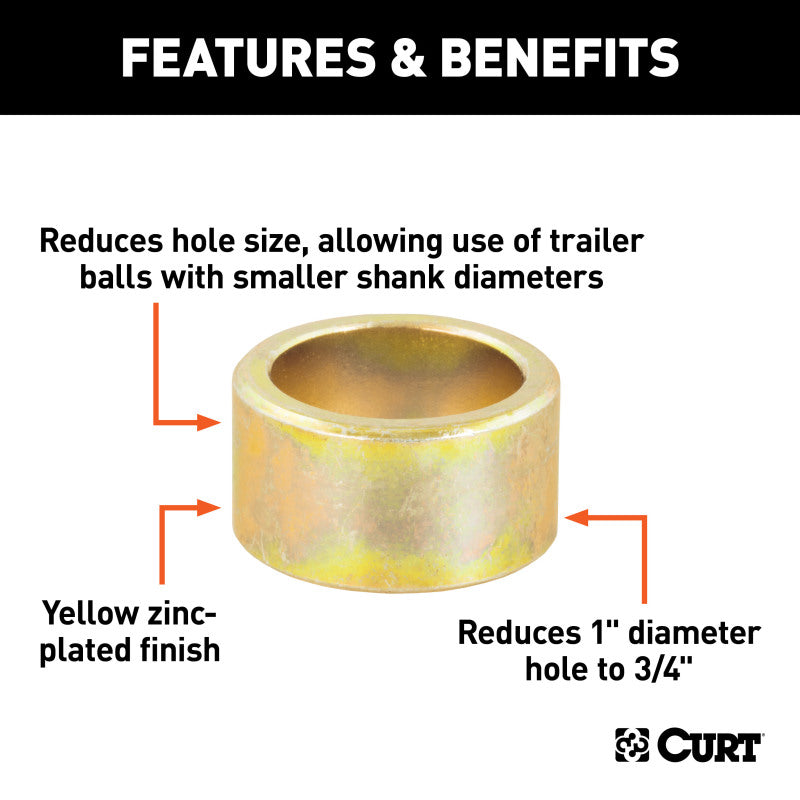 Curt Reducer Bushing (From 1in to 3/4in Shank Packaged)