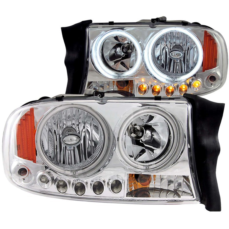 ANZO 1997-2004 Dodge Dakota Crystal Headlights Chrome 1pc