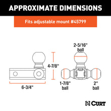 Load image into Gallery viewer, Curt Replacement Adjustable Tri-Ball Head for 45799