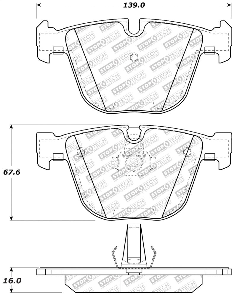 StopTech 06-10 BMW 550i/650i / 08-10 535i / 00-05 Bentley Arnage Street Select Rear Brake Pads