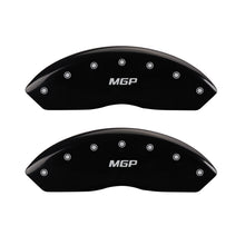 Load image into Gallery viewer, MGP 4 Caliper Covers Engraved Front &amp; Rear MGP Black finish silver ch