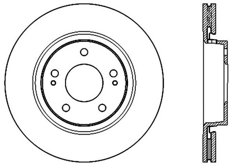 StopTech 09-15 Mitsubishi Lancer Ralliart Sport Stop Slotted & Drilled Front Right Rotor