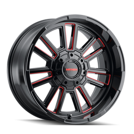 Mayhem 8115 Apollo 20x9 / 8x170 BP / 0mm Offset / 125.2mm Hub Black w/ Prism Red Wheel