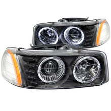 Load image into Gallery viewer, ANZO 1999-2006 Gmc Sierra 1500 Projector Headlights w/ Halo Black