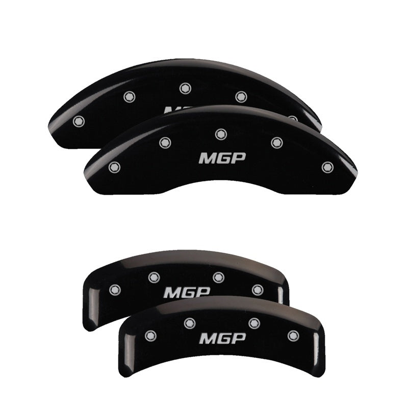 MGP 4 Caliper Covers Engraved Front & Rear With stripes/Challenger Yellow finish black ch