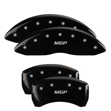 Load image into Gallery viewer, MGP 4 Caliper Covers Engraved Front &amp; Rear Oval logo/Ford Black finish silver ch