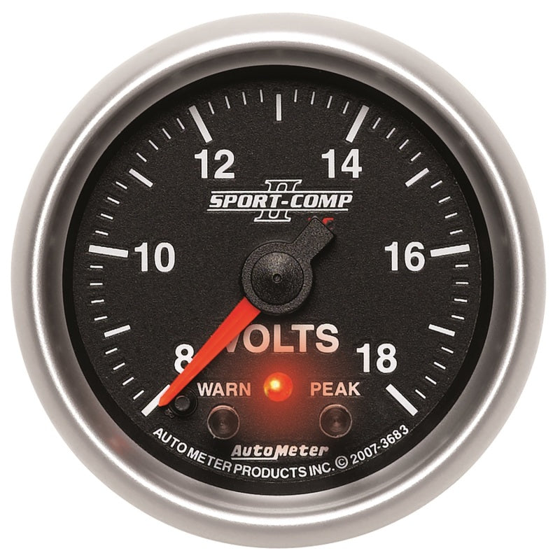 Autometer Sport-Comp II 2-1/16in Digital Voltometer Gauge - 18V