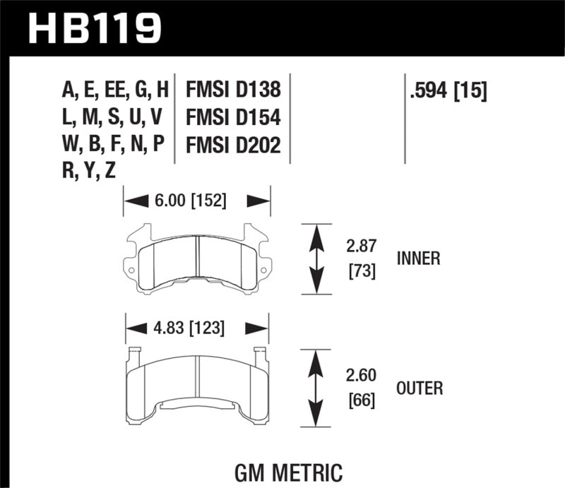 Hawk Buick / Cadillac / Chevrolet / GMC / Isuzu / Oldsmobile / Pontiac Blue 9012 Race Brake Pads