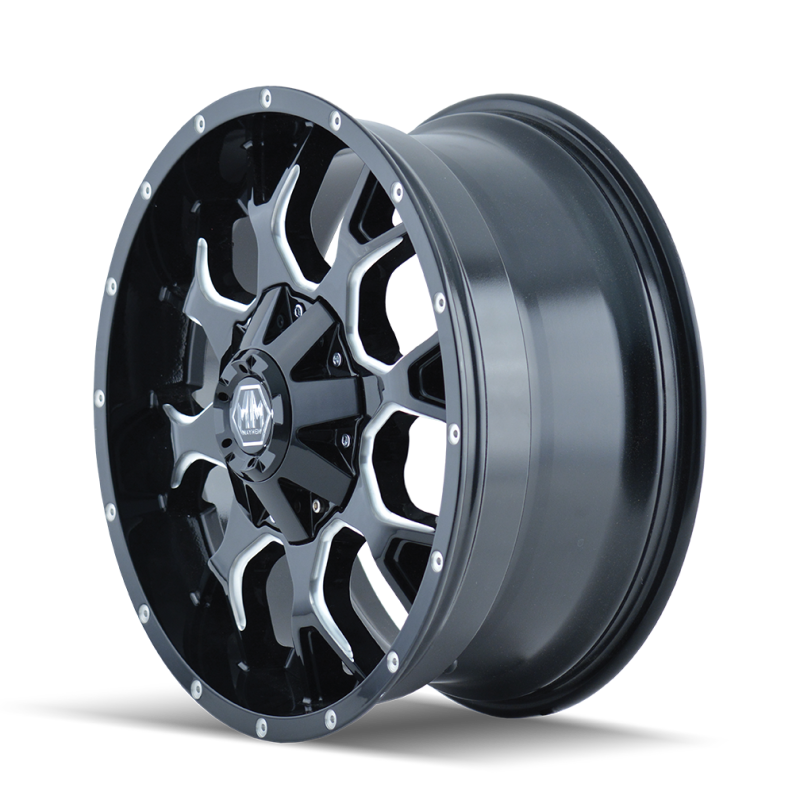 Mayhem 8015 Warrior 18x9 / 8x165.1 BP / 18mm Offset / 130.8mm Hub Black w/ Milled Spokes Wheel