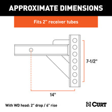 Load image into Gallery viewer, Curt Weight Distribution Shank (2in Shank 2in Drop 6in Rise)