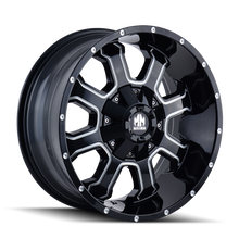 Load image into Gallery viewer, Mayhem 8103 Fierce 18x9 / 5x114.3 BP / -12mm Offset / 87mm Hub Black w/ Milled Spokes Wheel