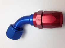 Load image into Gallery viewer, Fragola -6AN Nut x -8AN Hose 60 Degree Expanding Hose End - Blue/Red