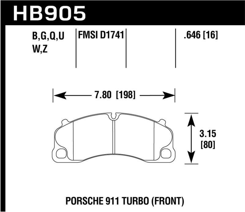 Hawk DTC-80 14-18 Porsche 911 Front Race Brake Pads