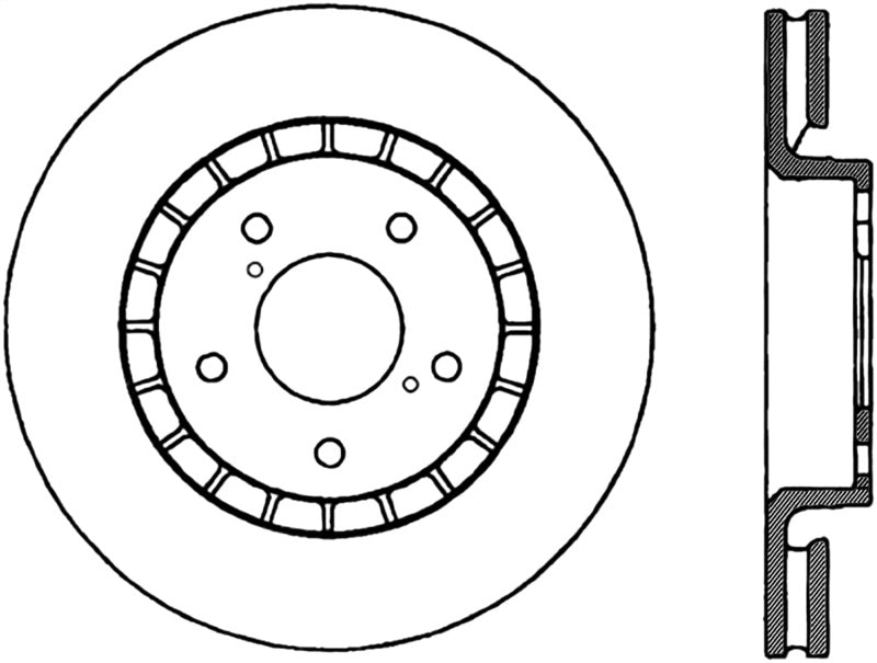 StopTech Power Slot 06-11 Lexus GS Series / 06-12 IS Series Front Right CRYO Drilled & Slotted Rotor