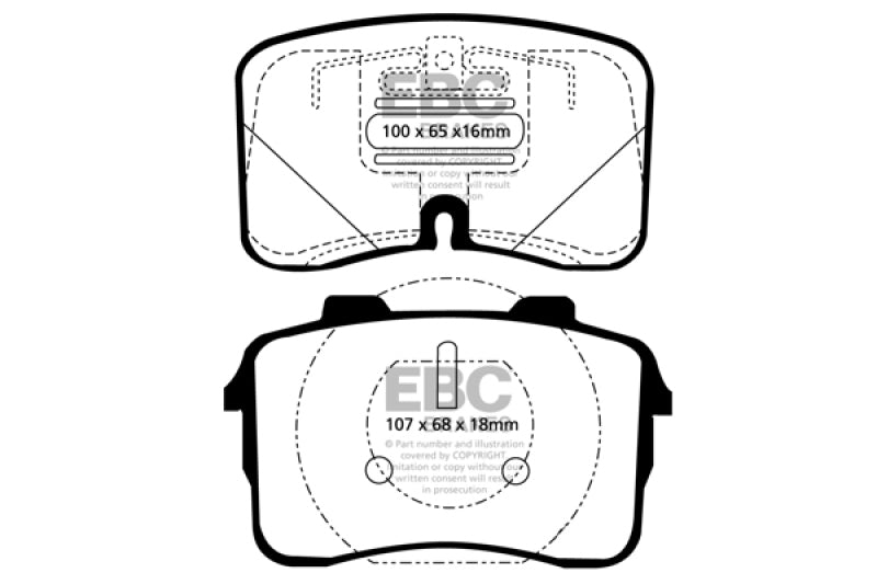 EBC 90-92 Audi V8 3.6 (UFO Rotors) Yellowstuff Front Brake Pads