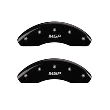 Load image into Gallery viewer, MGP Front set 2 Caliper Covers Engraved Front MGP Black finish silver ch