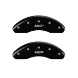 MGP Front set 2 Caliper Covers Engraved Front MGP Black finish silver ch