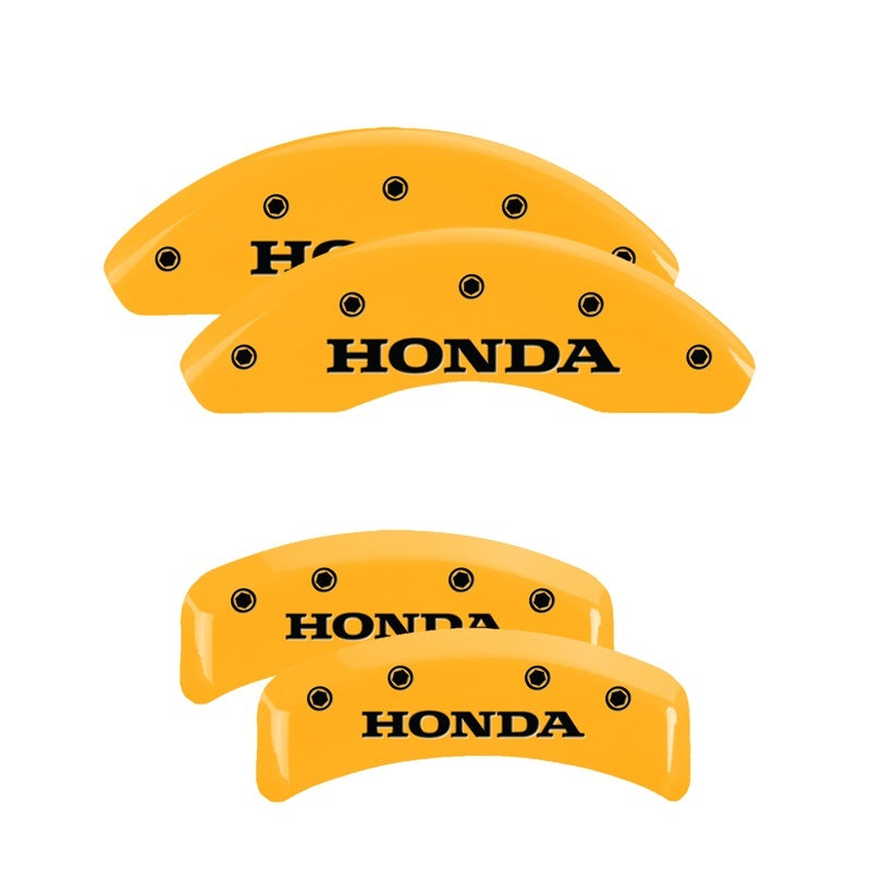 MGP 4 Caliper Covers Engraved Front & Rear Honda Yellow Finish Black Char 2003 Honda Element