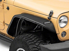 Load image into Gallery viewer, Officially Licensed Jeep 07-18 Wrangler JK Tubular Fender Flares w/ LED DRL and Jeep Logo- Front