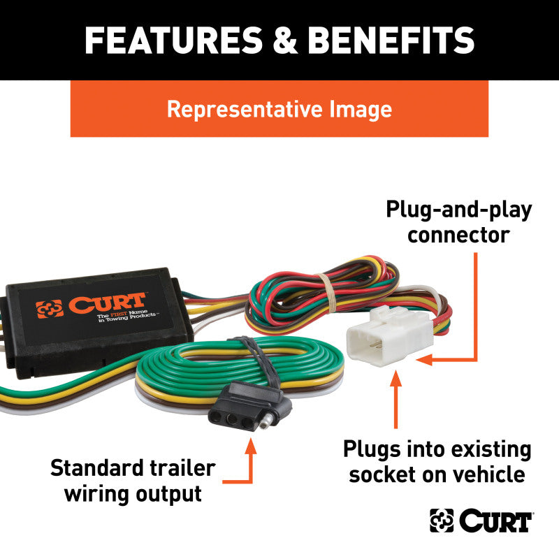 Curt 16-19 Honda Pilot Custom Wiring Connector (4-Way Flat Output)