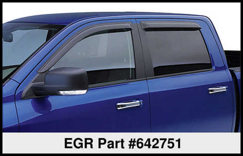 EGR 09+ Dodge F/S Pickup Crew Cab Tape-On Window Visors - Set of 4 (642751)