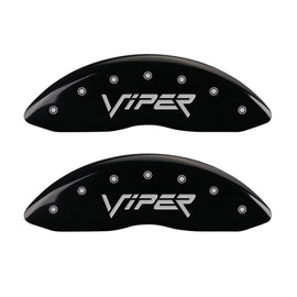 MGP 4 Caliper Covers Engraved Front Gen 2/Viper Engraved Rear Gen 2/Snake Black finish silver ch