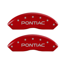 MGP 4 Caliper Covers Engraved Front Pontiac Rear Arrow Red Finish Silver Char 2007 Pontiac Solstice