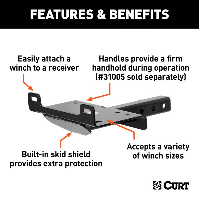 Curt Hitch-Mounted Winch Mount (Fits 2in Receiver)