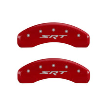 Load image into Gallery viewer, MGP 4 Caliper Covers Engraved Front &amp; Rear SRT Red finish silver ch