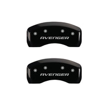 Load image into Gallery viewer, MGP 4 Caliper Covers Engraved Front &amp; Rear With out stripes/Avenger Black finish silver ch