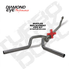 Diamond Eye KIT 4in Turbo Back MFLR RPLCMENT PIPE DUAL SS: 94-02 DODGE CUMMINS 5.9L