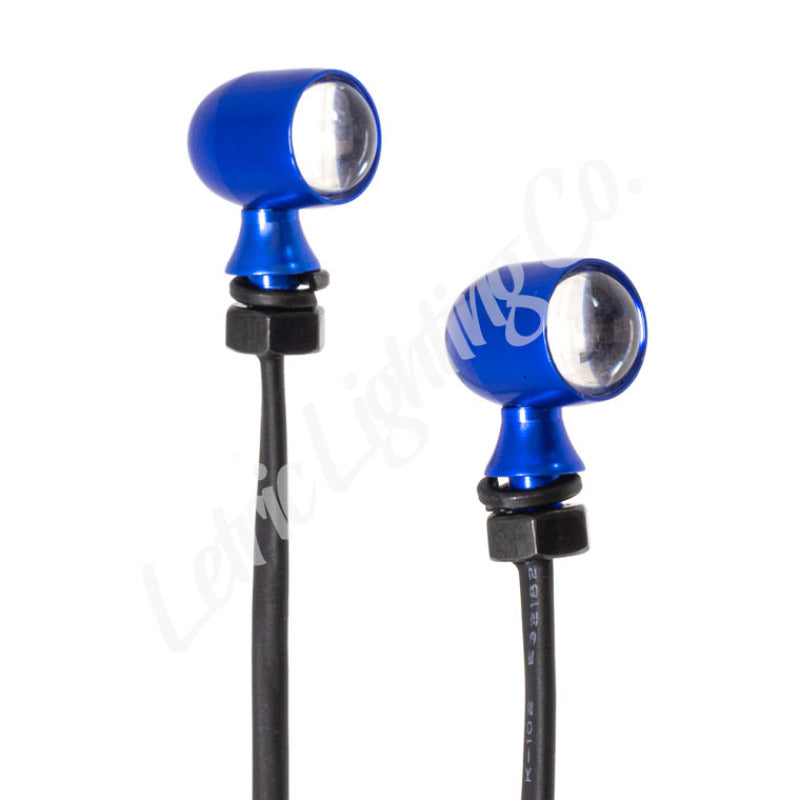 Letric Lighting 12mm Mini Red Turn Signal LED- Blue Anodized