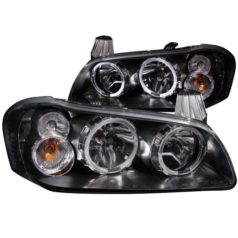 ANZO 2002-2003 Nissan Maxima Crystal Headlights w/ Halo Black