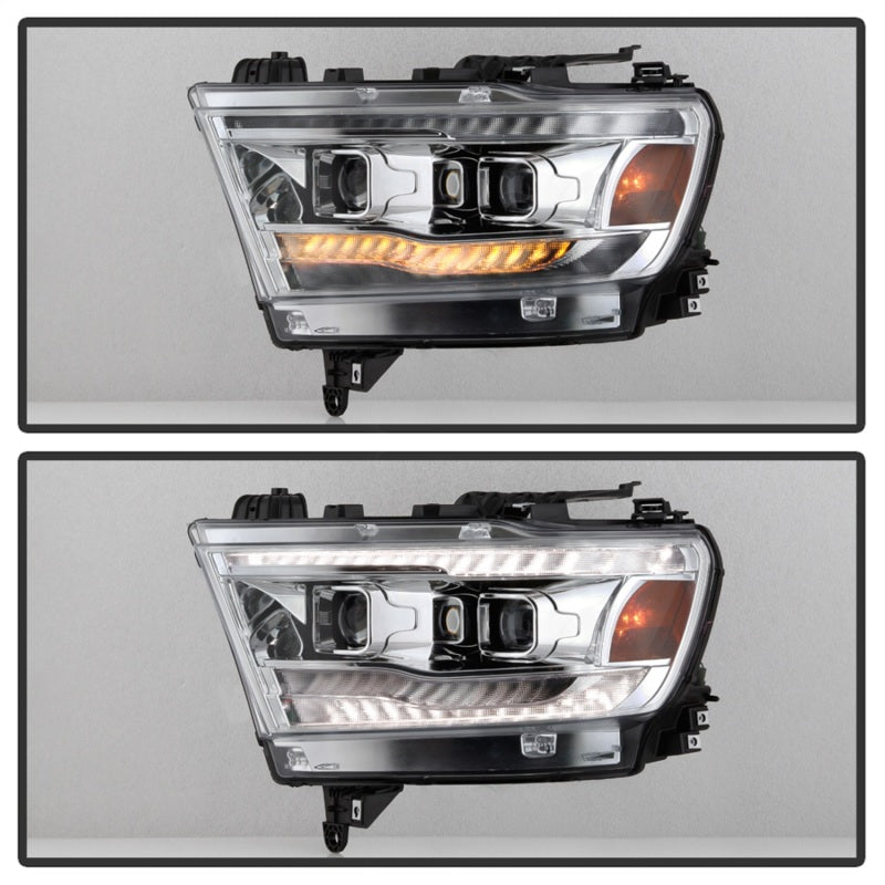 Spyder Dodge Ram 19-20 Halogen Model Projector Headlights Chrome PRO-YD-DR19HALSI-SEQ-C